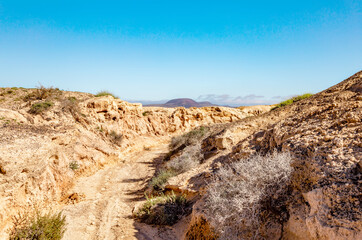 Sandstone rocks, Island Fuerteventura, Canary Islands, Spain, Europe.