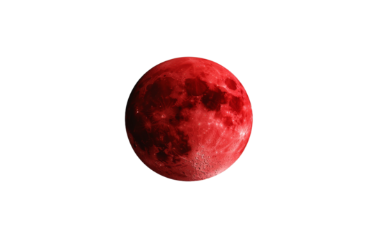 Red moon in the sky, isolated - Powered by Adobe