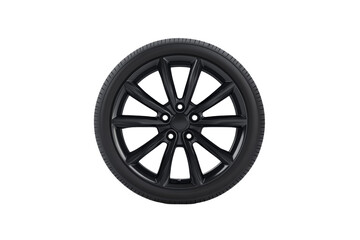 Black tire with a white rim, isolated