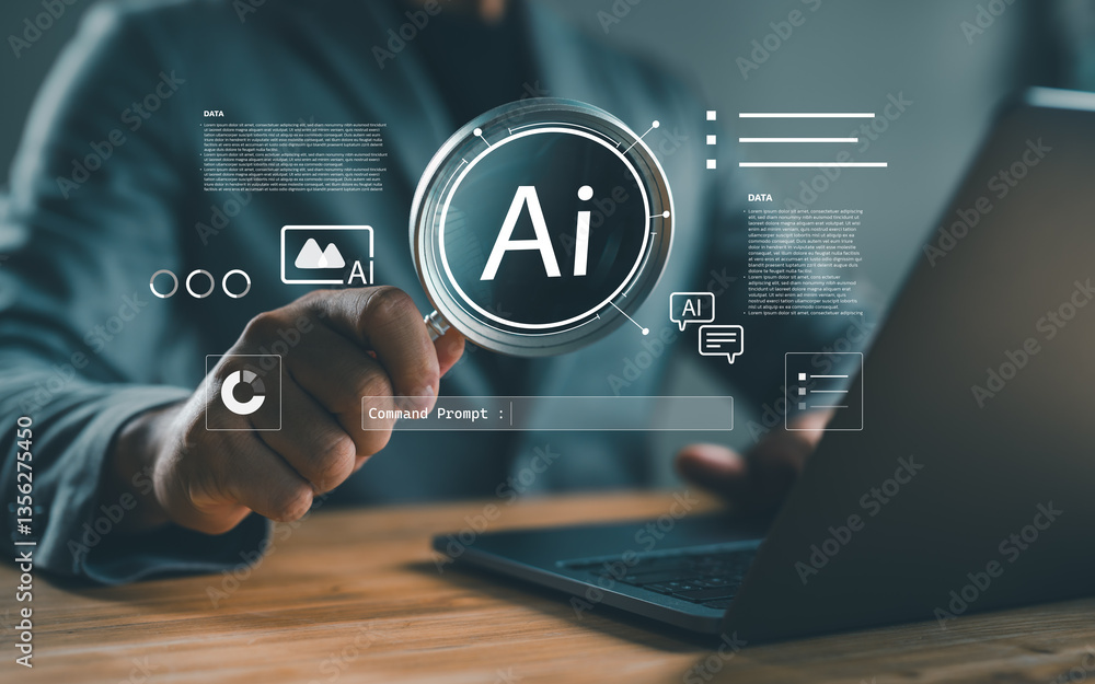 Aufkleber ai smart automation, artificial intelligence in daily life, enhancing human lives and business effic