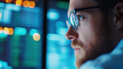 Innovative computer scientist developing software solutions in modern tech environment