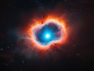 Eye of god nebula in dark space