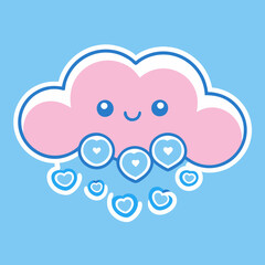 Blue cloud computing concept icon, a web symbol of information technology