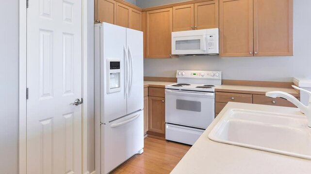 Modern residential empty kitchen interior