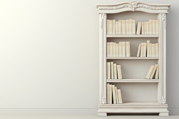 Fototapeta premium Antique Bookshelf in a Light Room. Possible Use Stock Photo