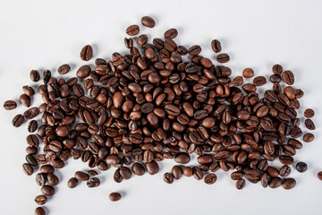 Close-up of roasted Arabica coffee beans