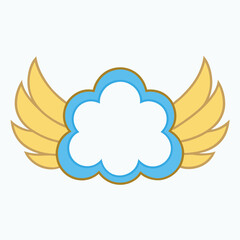A blue sky hosts a cloud icon, a vector symbol of web communication, like a speech bubble forecasting the weather