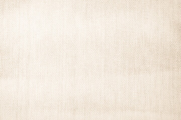 Brown sackcloth woven texture background in natural pattern. Jute hessian burlap, linen background in light beige cream color blank. Weaving canvas fiber line cotton cloth textured as organic.