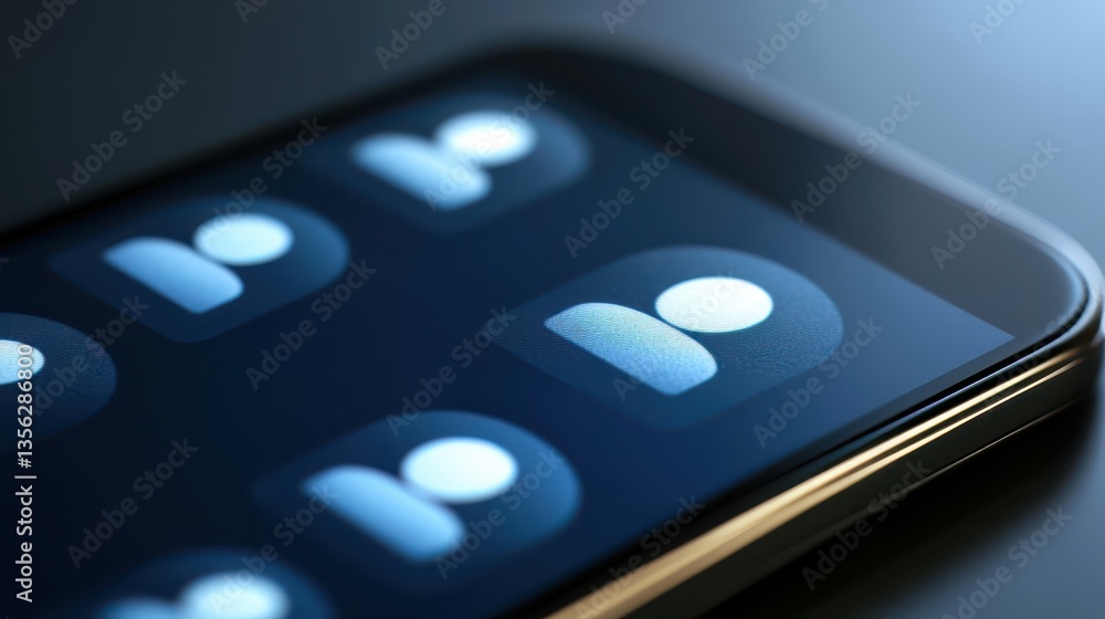 Poster smartphone displaying variety of vibrant application icons, visual guide to mobile technology and ap
