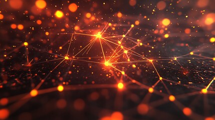 Abstract fiery network connections.