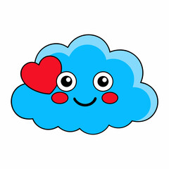Blue cloud computing icon symbolizes web data communication in a 3D network design