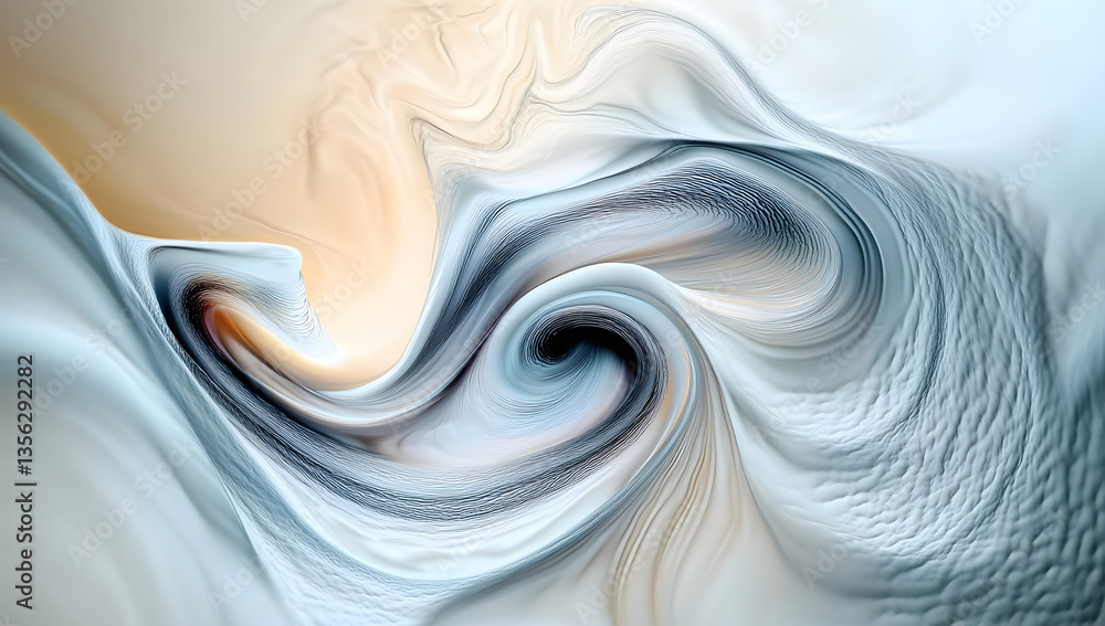 Poster swirling abstract patterns in soft tones and textures