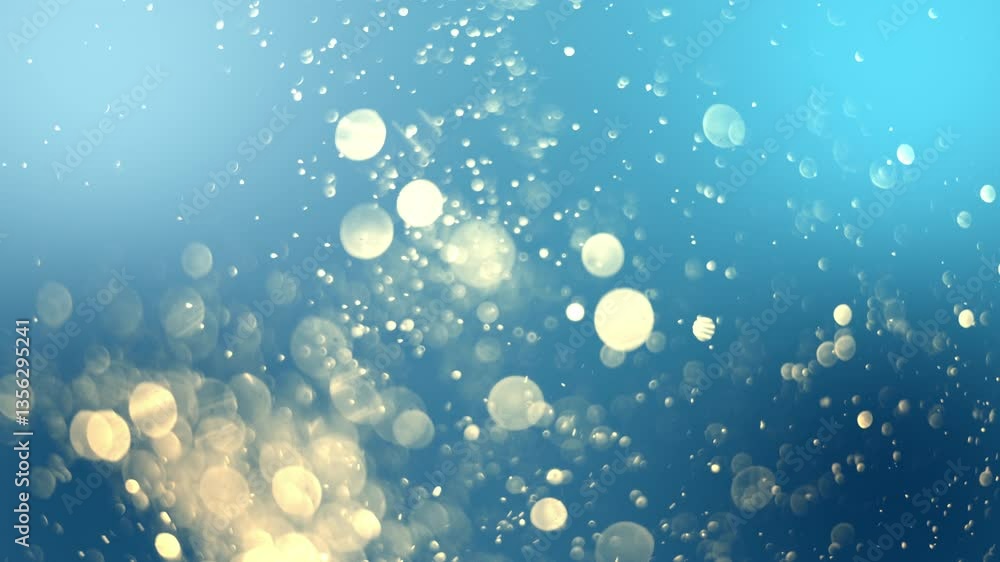 Poster looping bokeh lights on blue gradient background