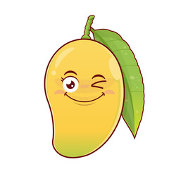 mango playful face cartoon cute