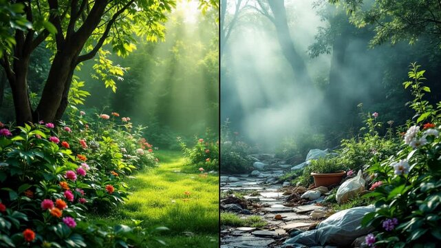 A Tale of Two Gardens: Nature's Beauty and Decay
