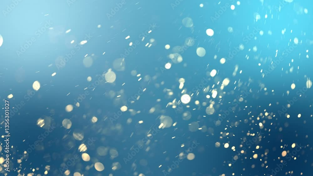 Poster looping bokeh lights on blue gradient background