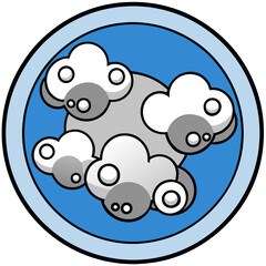 Fun and cute cartoon animals like an elephant, mouse, and bear with a cloud computing icon on a white background, designed as a playful and happy vector illustration