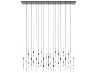 Soltaire Linear Chandelier - Elegant Lighting Fixture Against white Background	
