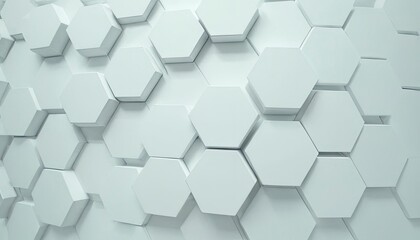 Naklejka premium Hexagon Abstract Pattern: A modern, sleek design featuring an intricate arrangement of hexagonal tiles, creating a captivating interplay of light and shadow. 