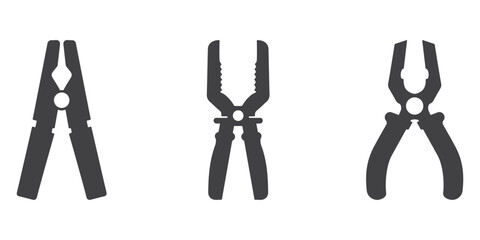 Clamp Icons Silhouette Vector Set