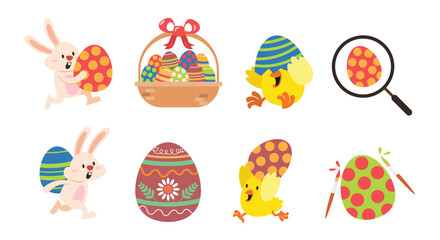 Easter Egg Cartoon Characters Collection © santima.studio