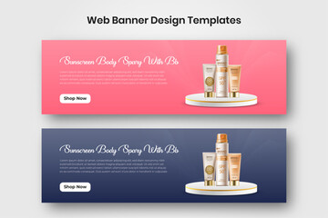 Cosmetic Web Banner Design Template Design
