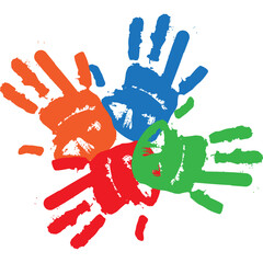  Playful Kids Hand Print Paint 