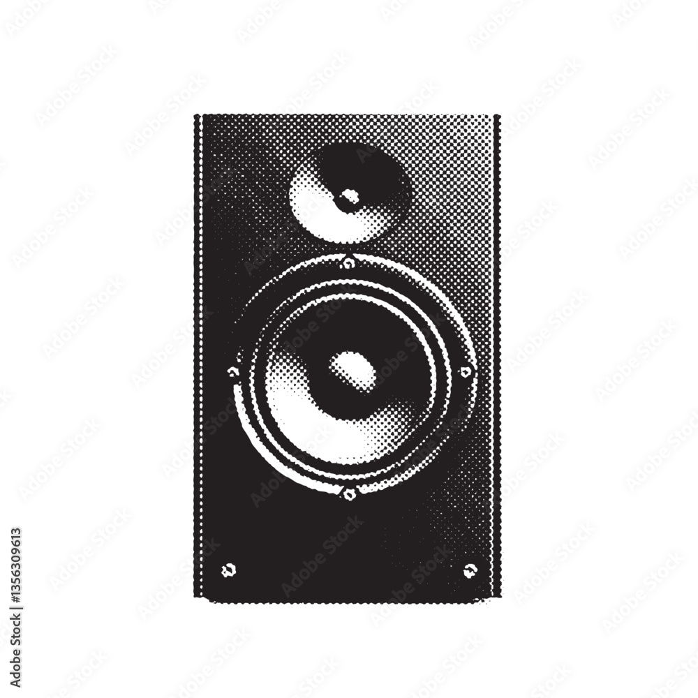 Canvas Prints stereo speaker halftone grunge vector design element