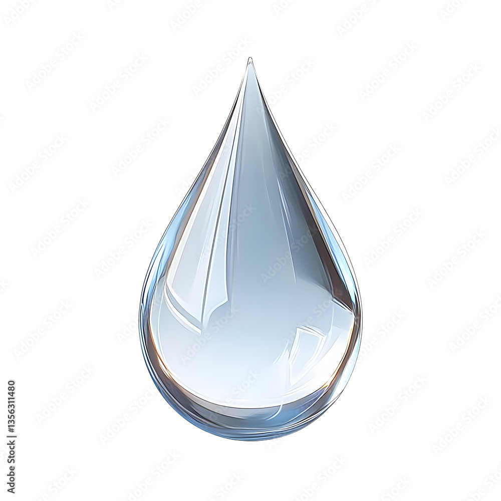 Poster a clear drop of water with a sharp point