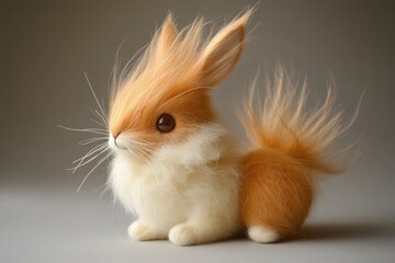 Obraz premium A fluffy adorable critter with orange fur and big brown eyes