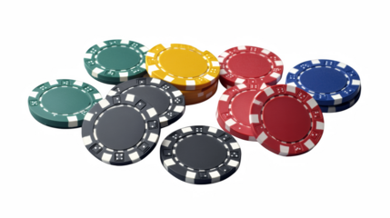 Colorful Poker Chips for Casino Games and Gambling