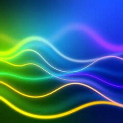 Digital Neon Waves Create an abstract neon wave background that looks like digital waves. (2)