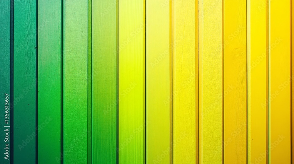 Poster gradient of vertical panels transitioning from green to yellow