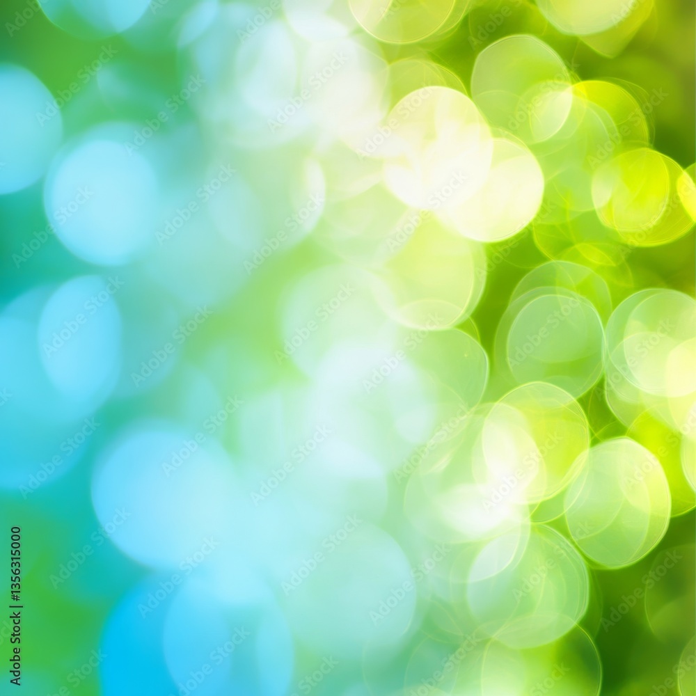 Poster abstract bokeh background with green and blue tones