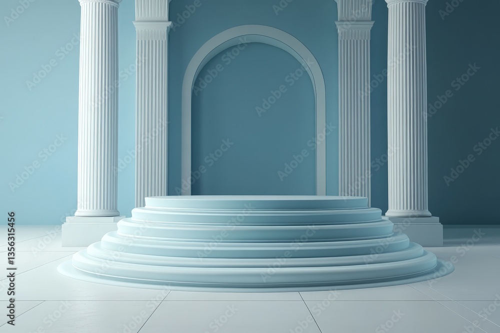 Aufkleber a classical architecture structure with columns and a podium