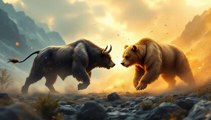 bull and bear confrontation