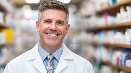 Obraz premium Pharmacist innovating drug development in laboratory health sector portrait modern environment professional concept