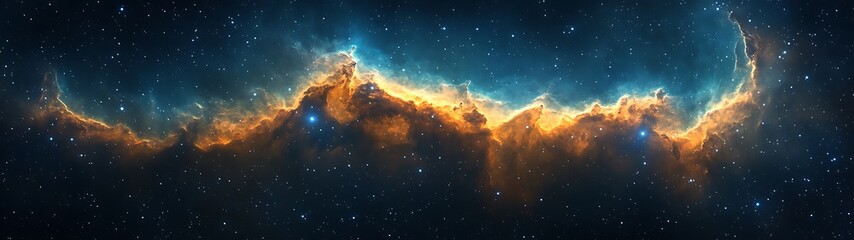 Naklejka premium A stunning vibrant display of cosmic gas and celestial stars