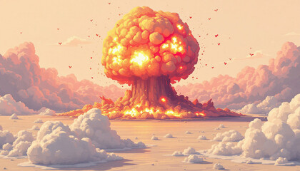 a striking image of a nuclear explosion's mushroom cludscape