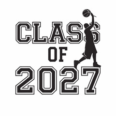 Retro Block Letter Class of 2027 Graduation