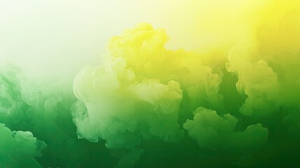 Fototapeta premium Green and yellow ink swirls abstract background