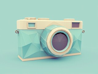 Fototapeta premium Low Poly Camera