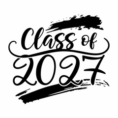 Elegant Brush Script Class of 2027 