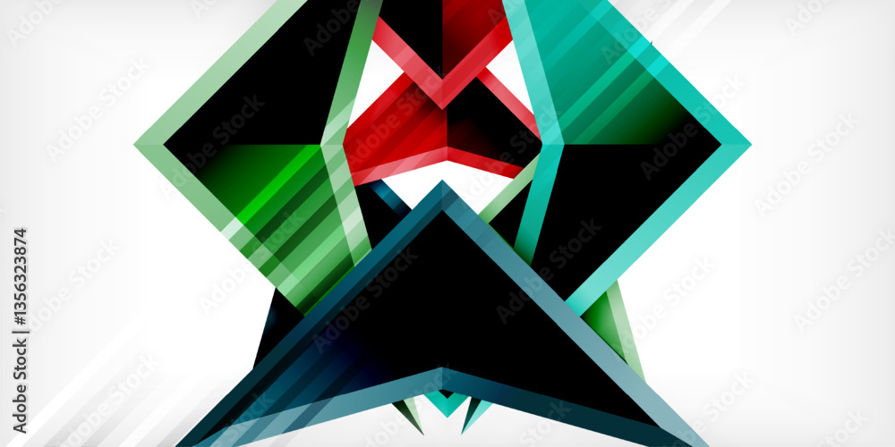 Poster abstract background color triangles and arrows composition. vector illustration for wallpaper, banne