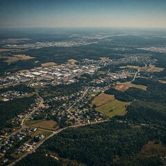 aerial view of the city