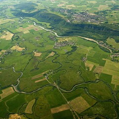 aerial view of village