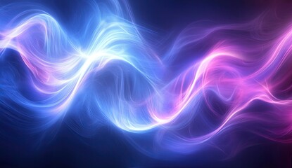 Naklejka premium Abstract glowing, swirling, vibrant energy waves of blue and pink