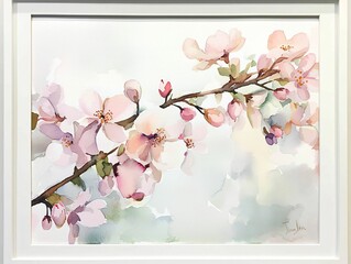 Pink Blossom Watercolor
