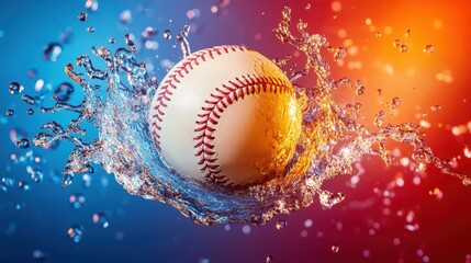 Baseball player hitting ball with baseball and glass of beer,Slow motion Baseball ball flying with stadium background concept of strength,home run,baseball field with grandstand.