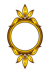 Floral frame in baroque style. Decorative curling plant.